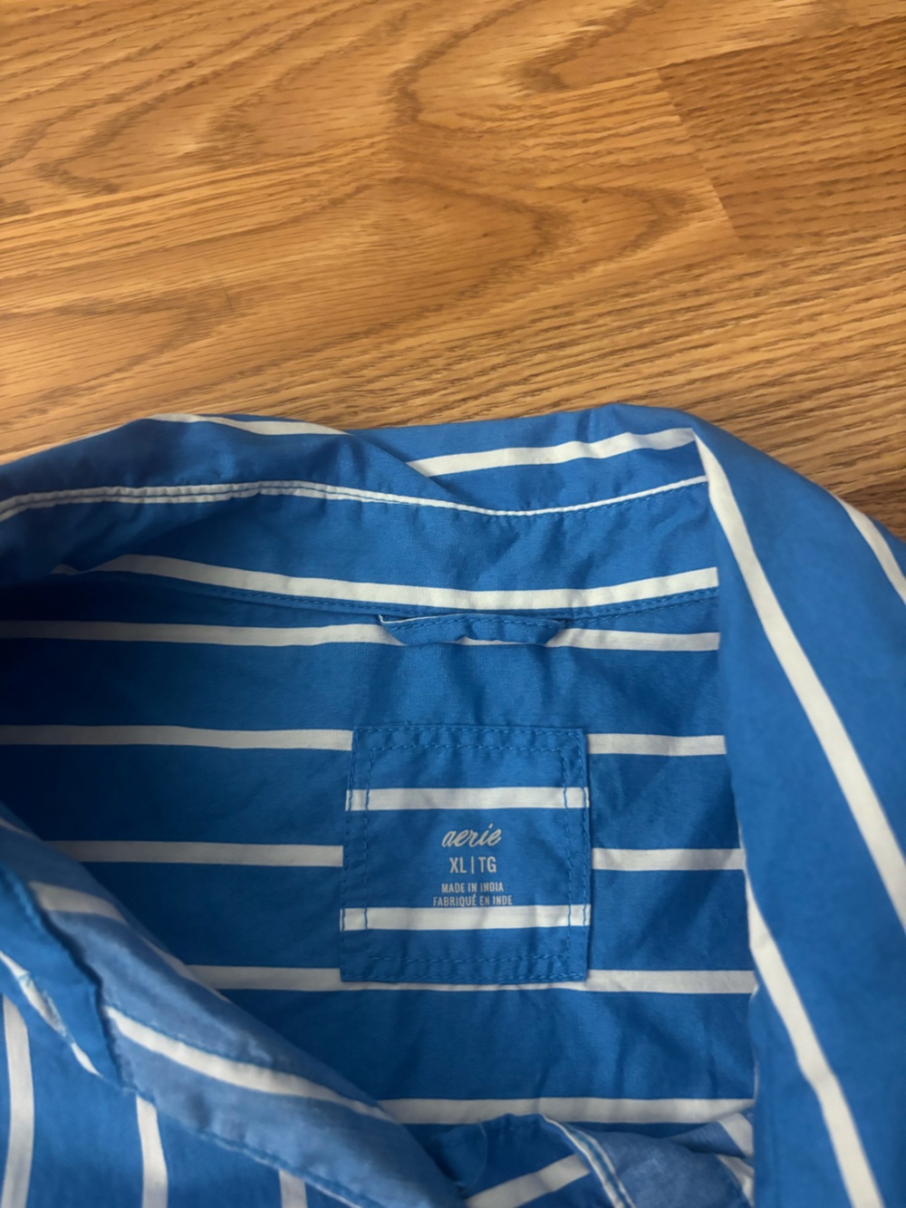 Aerie Good Day Button Up Striped Shirt Size XL - Picture 7 of 7